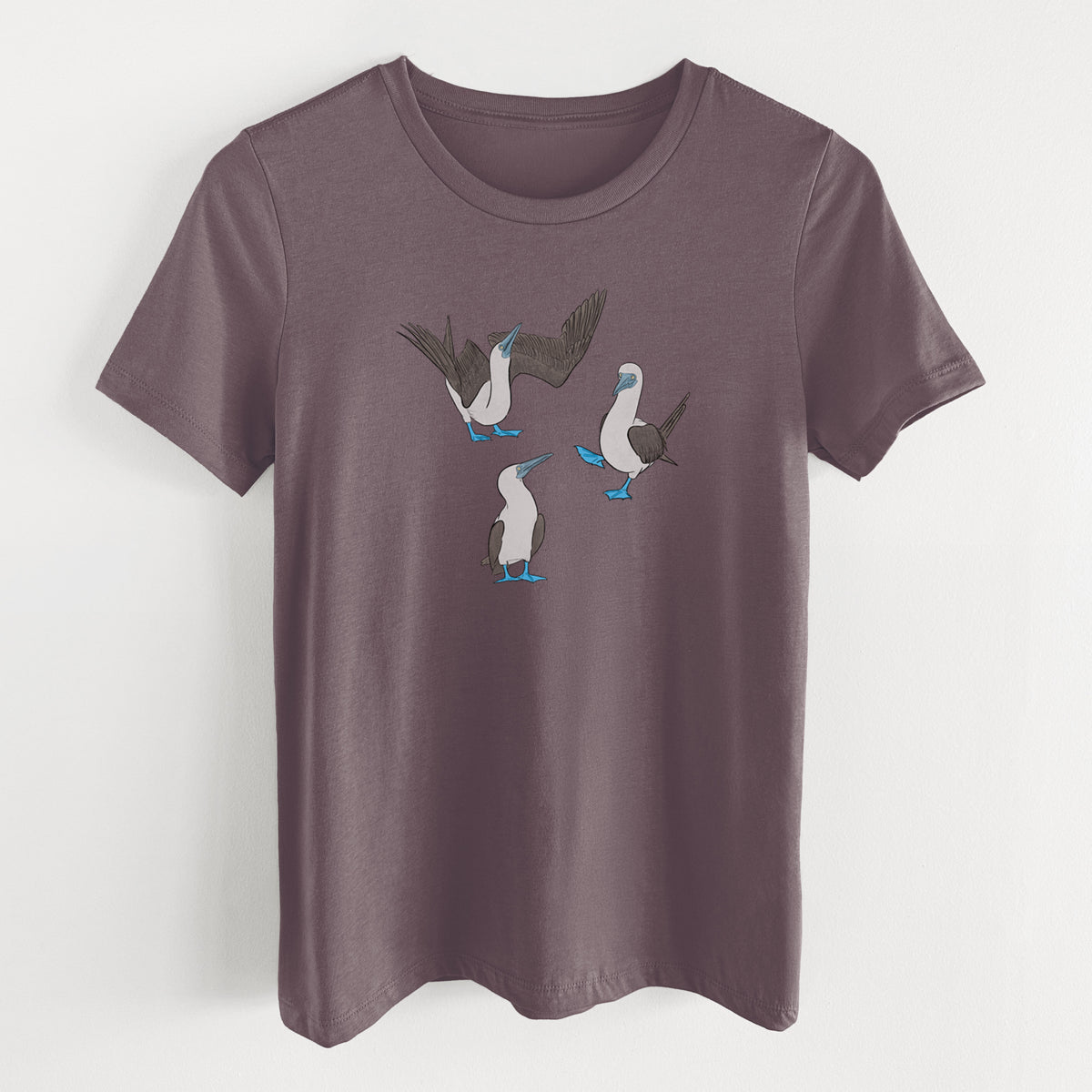 Blue-footed Booby Trio - Sula nebouxii - Women's Lightweight Relaxed Fit 100% Cotton Crewneck