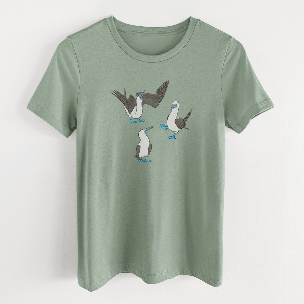 Blue-footed Booby Trio - Sula nebouxii - Women's Lightweight Relaxed Fit 100% Cotton Crewneck