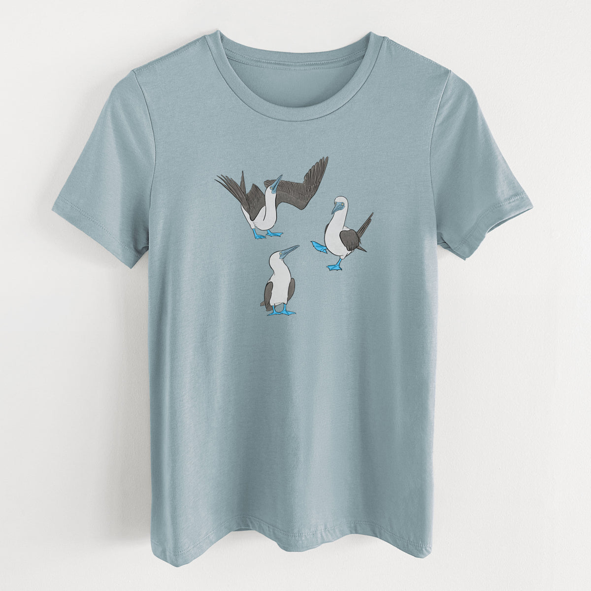 Blue-footed Booby Trio - Sula nebouxii - Women's Lightweight Relaxed Fit 100% Cotton Crewneck