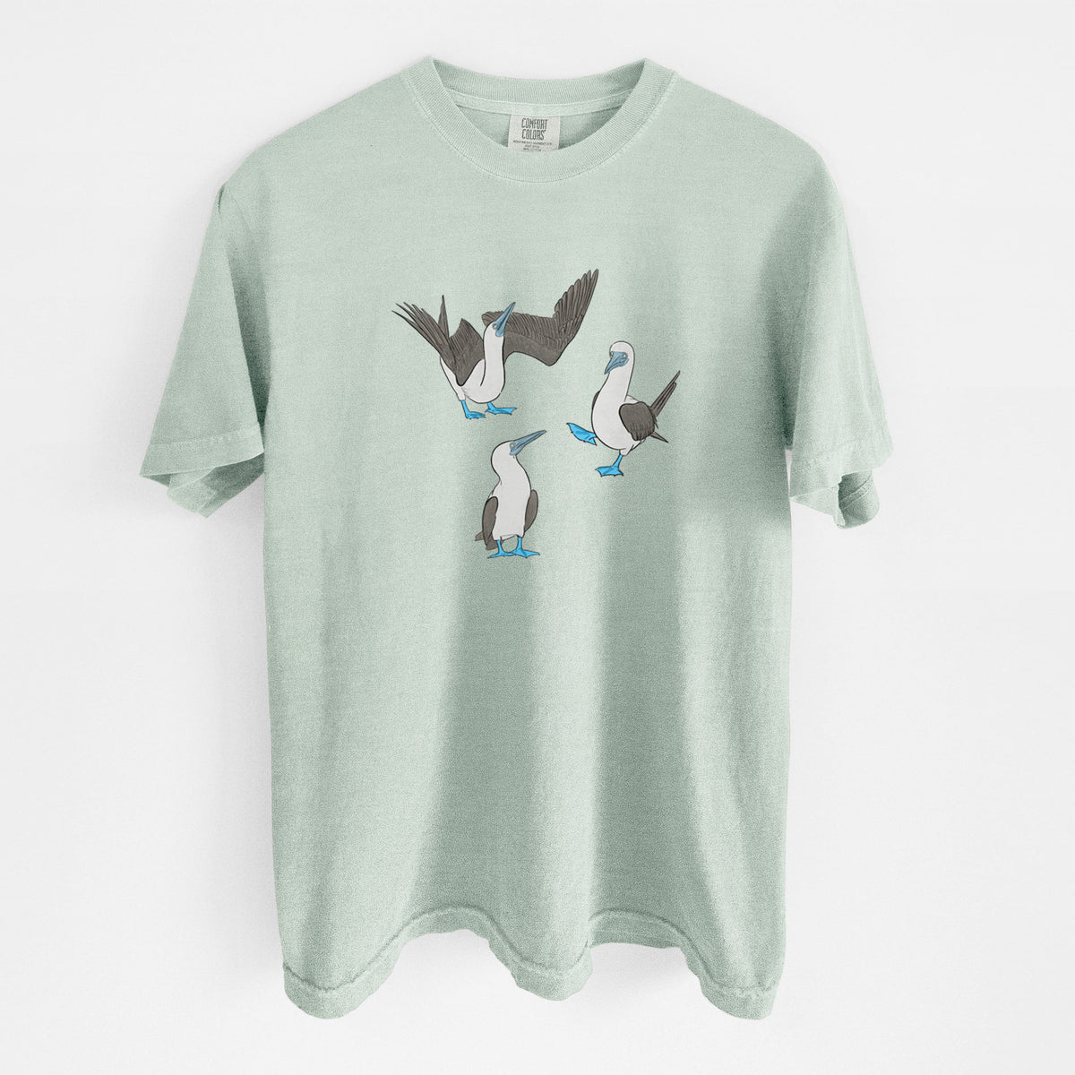 Blue-footed Booby Trio - Sula nebouxii - Unisex Comfort Colors Garment-Dyed Heavyweight T-shirt