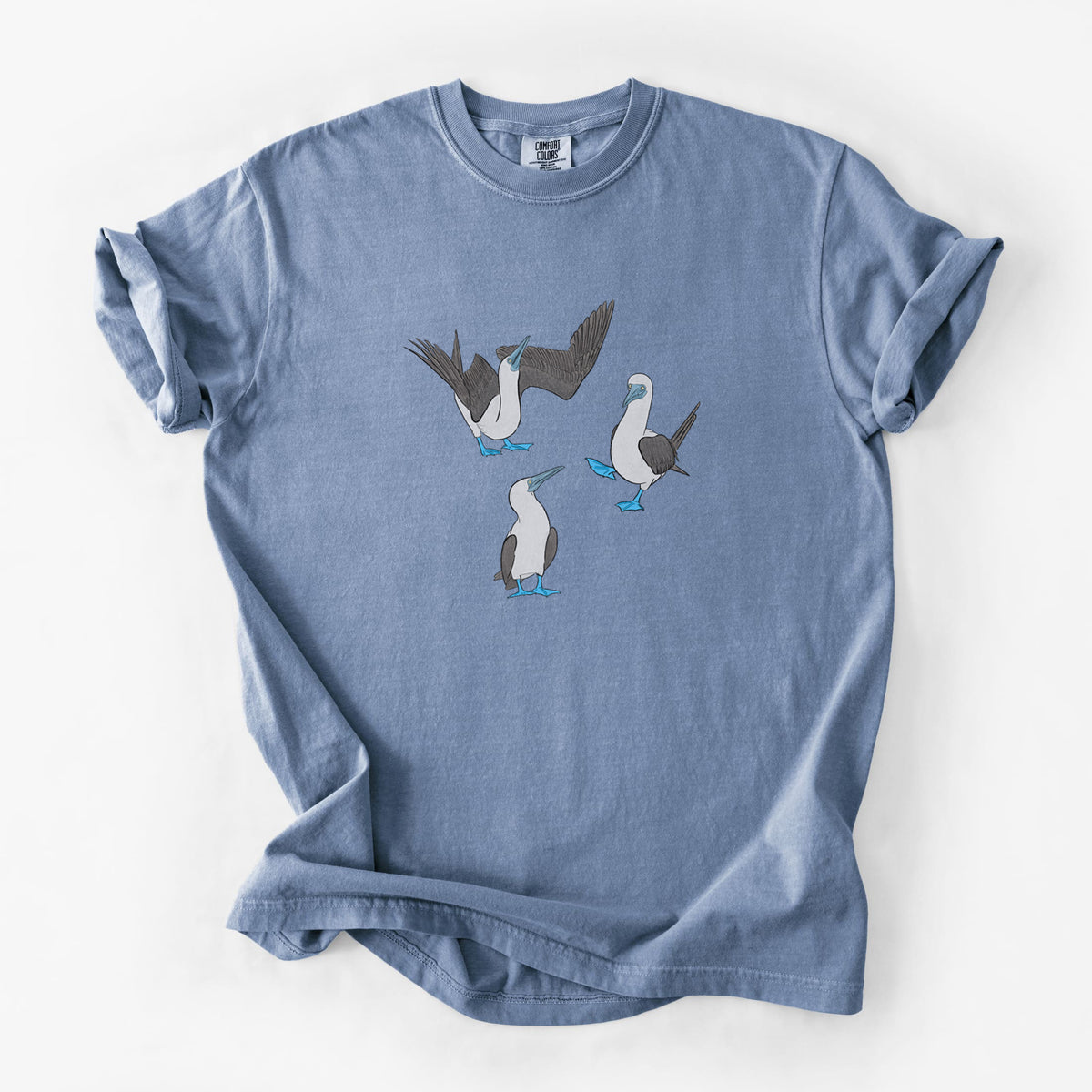 Blue-footed Booby Trio - Sula nebouxii - Unisex Comfort Colors Garment-Dyed Heavyweight T-shirt