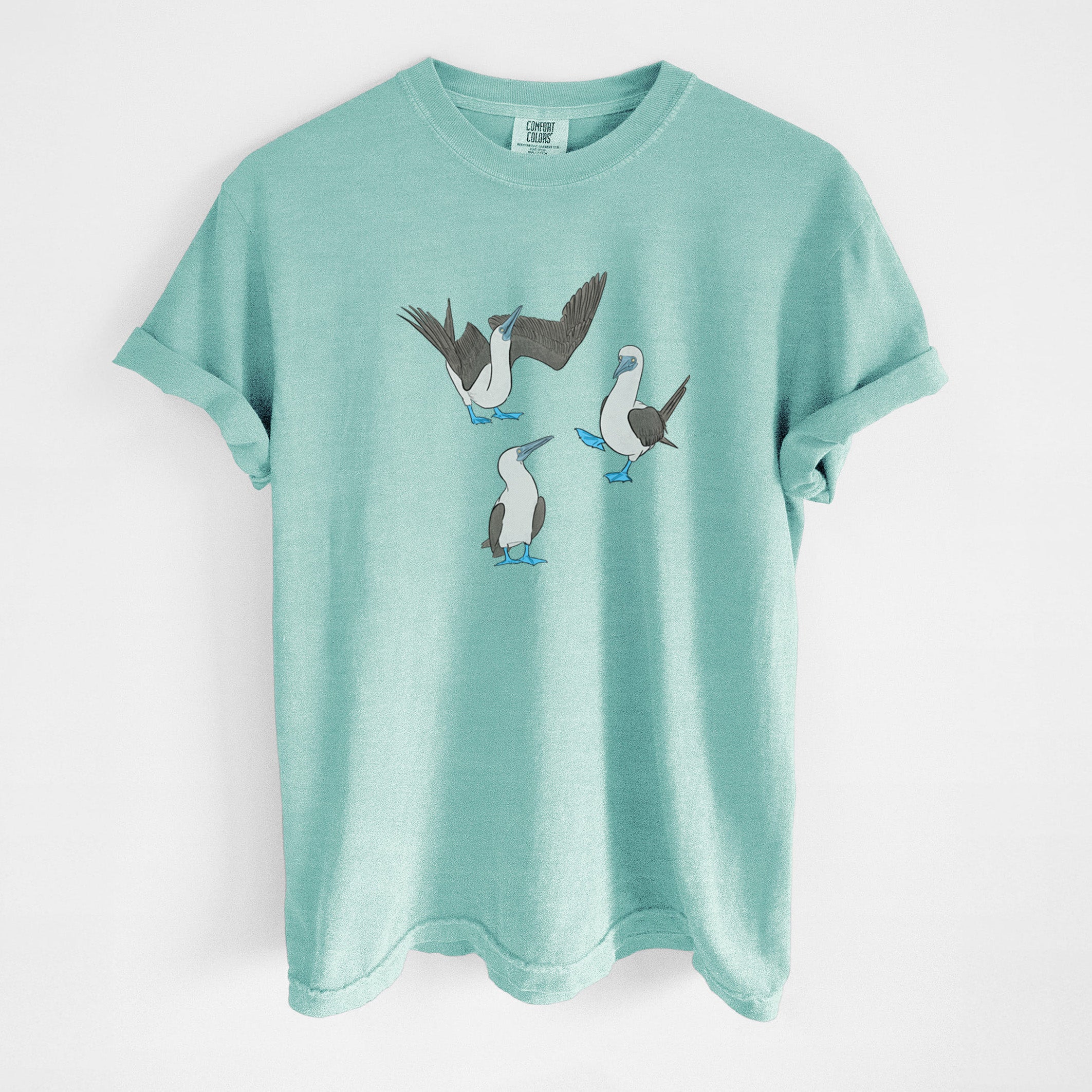 Blue-footed Booby Trio - Sula nebouxii - Unisex Comfort Colors Garment-Dyed Heavyweight T-shirt