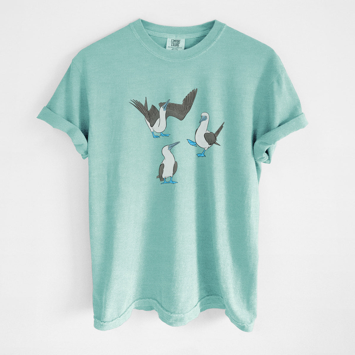 Blue-footed Booby Trio - Sula nebouxii - Unisex Comfort Colors Garment-Dyed Heavyweight T-shirt