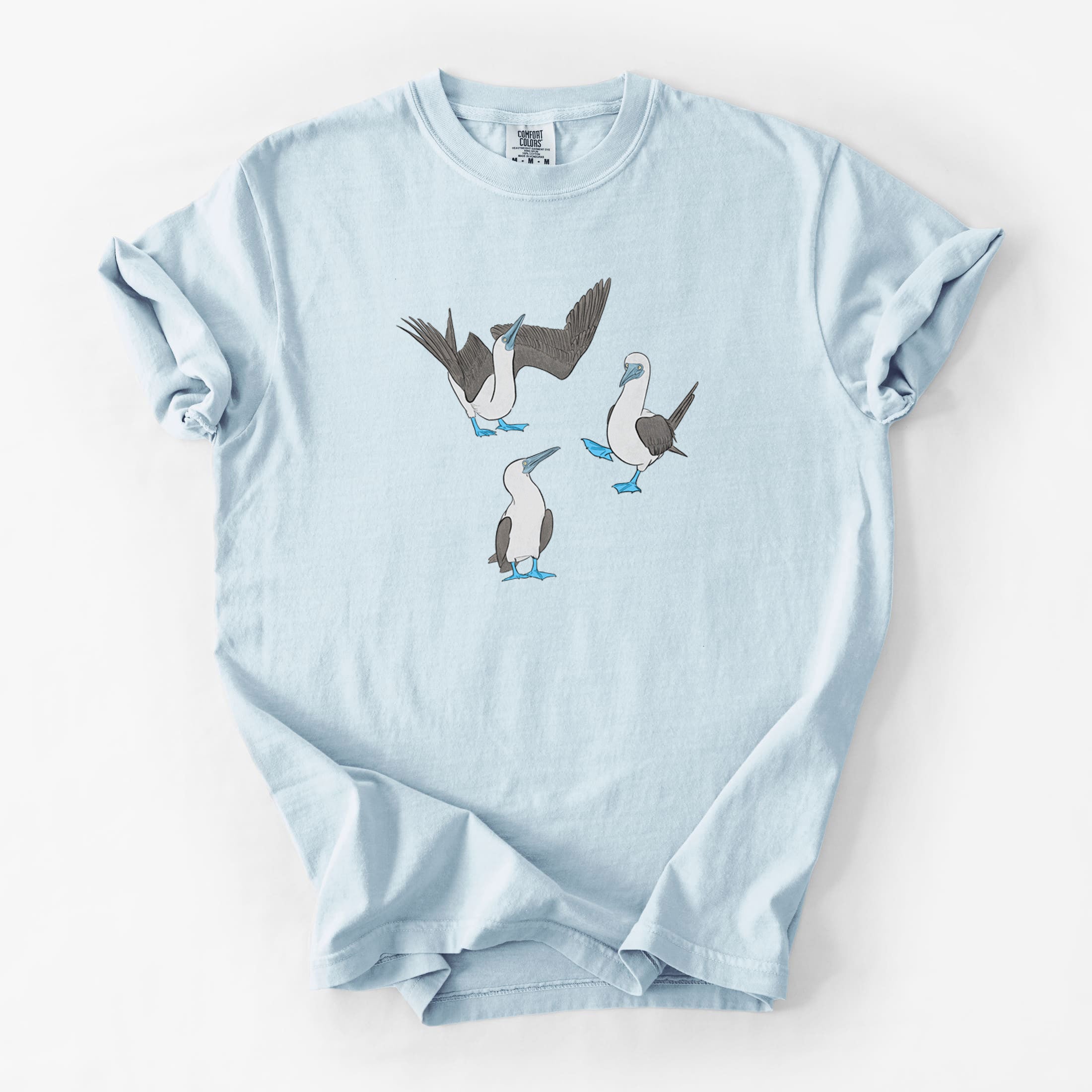 Blue-footed Booby Trio - Sula nebouxii - Unisex Comfort Colors Garment-Dyed Heavyweight T-shirt