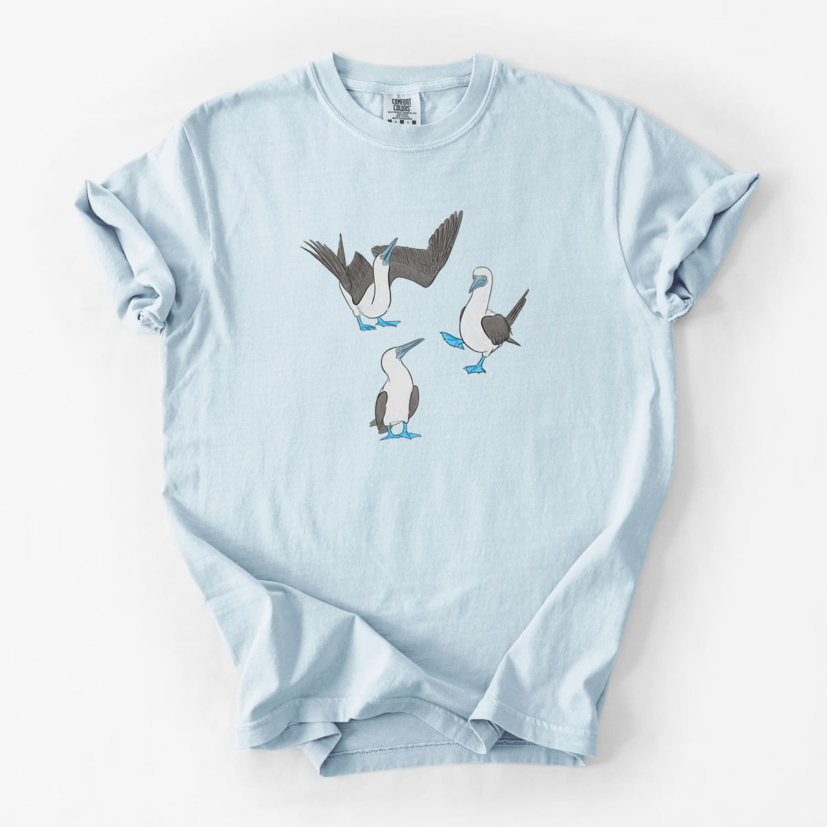 Blue-footed Booby Trio - Sula nebouxii - Unisex Comfort Colors Garment-Dyed Heavyweight T-shirt