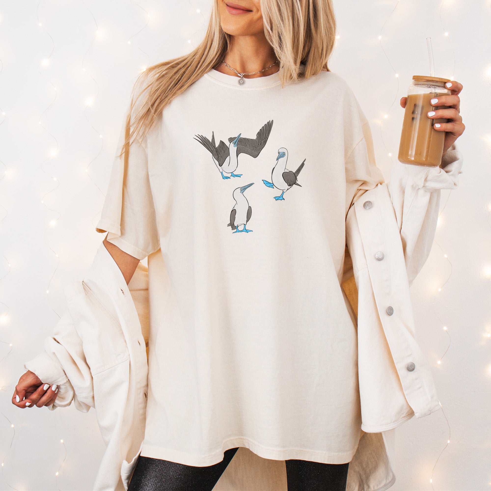 Blue-footed Booby Trio - Sula nebouxii - Unisex Comfort Colors Garment-Dyed Heavyweight T-shirt