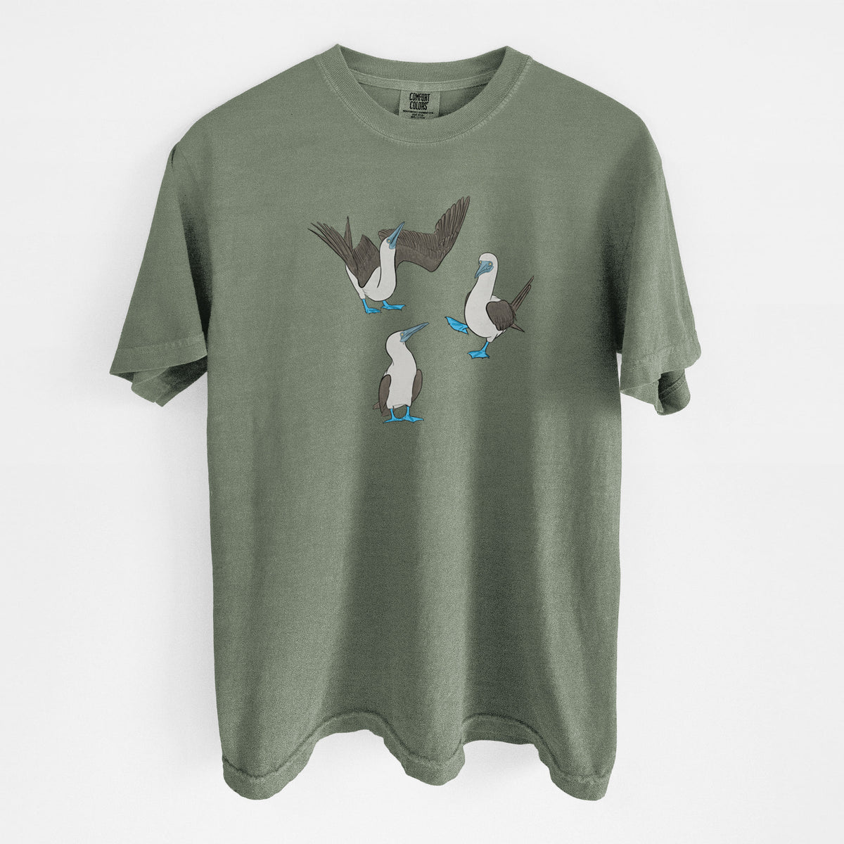 Blue-footed Booby Trio - Sula nebouxii - Unisex Comfort Colors Garment-Dyed Heavyweight T-shirt