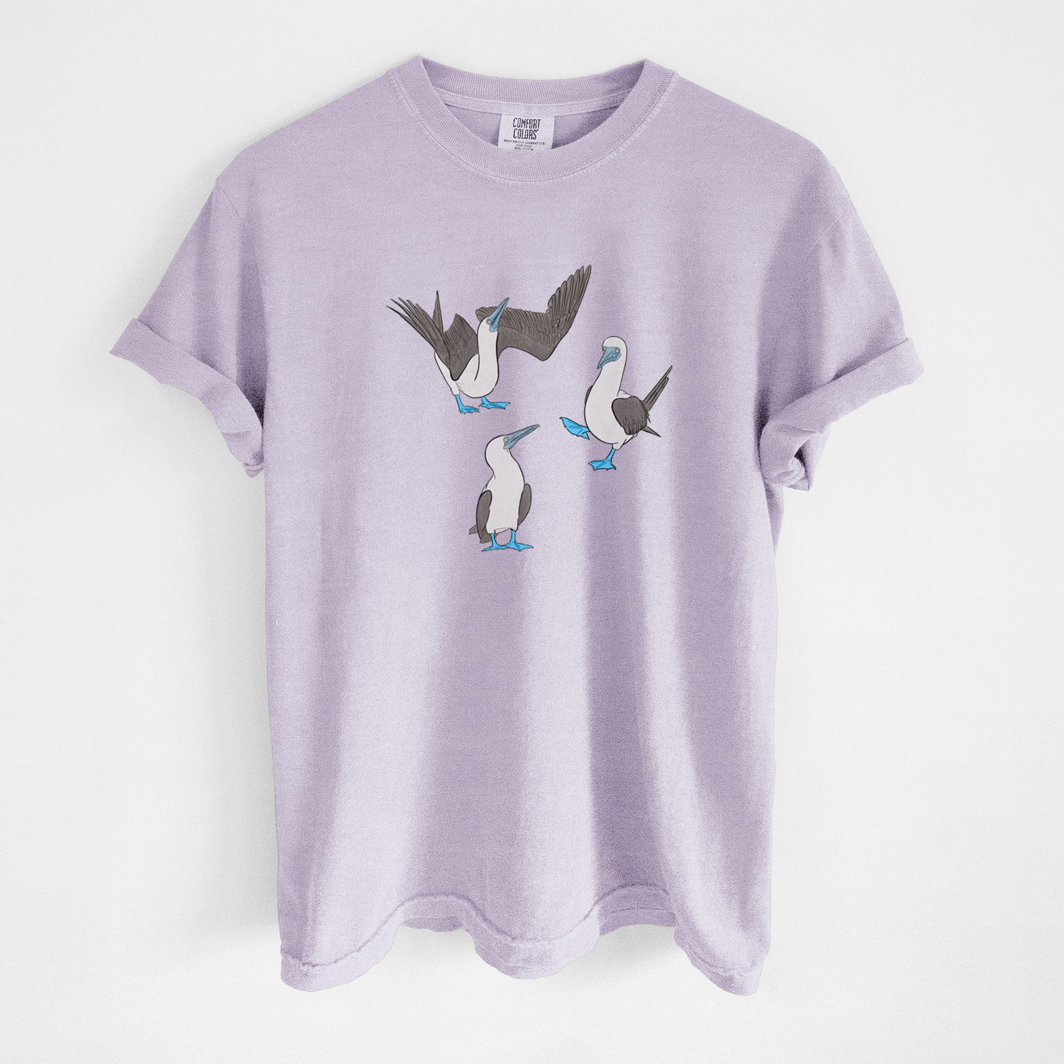 Blue-footed Booby Trio - Sula nebouxii - Unisex Comfort Colors Garment-Dyed Heavyweight T-shirt