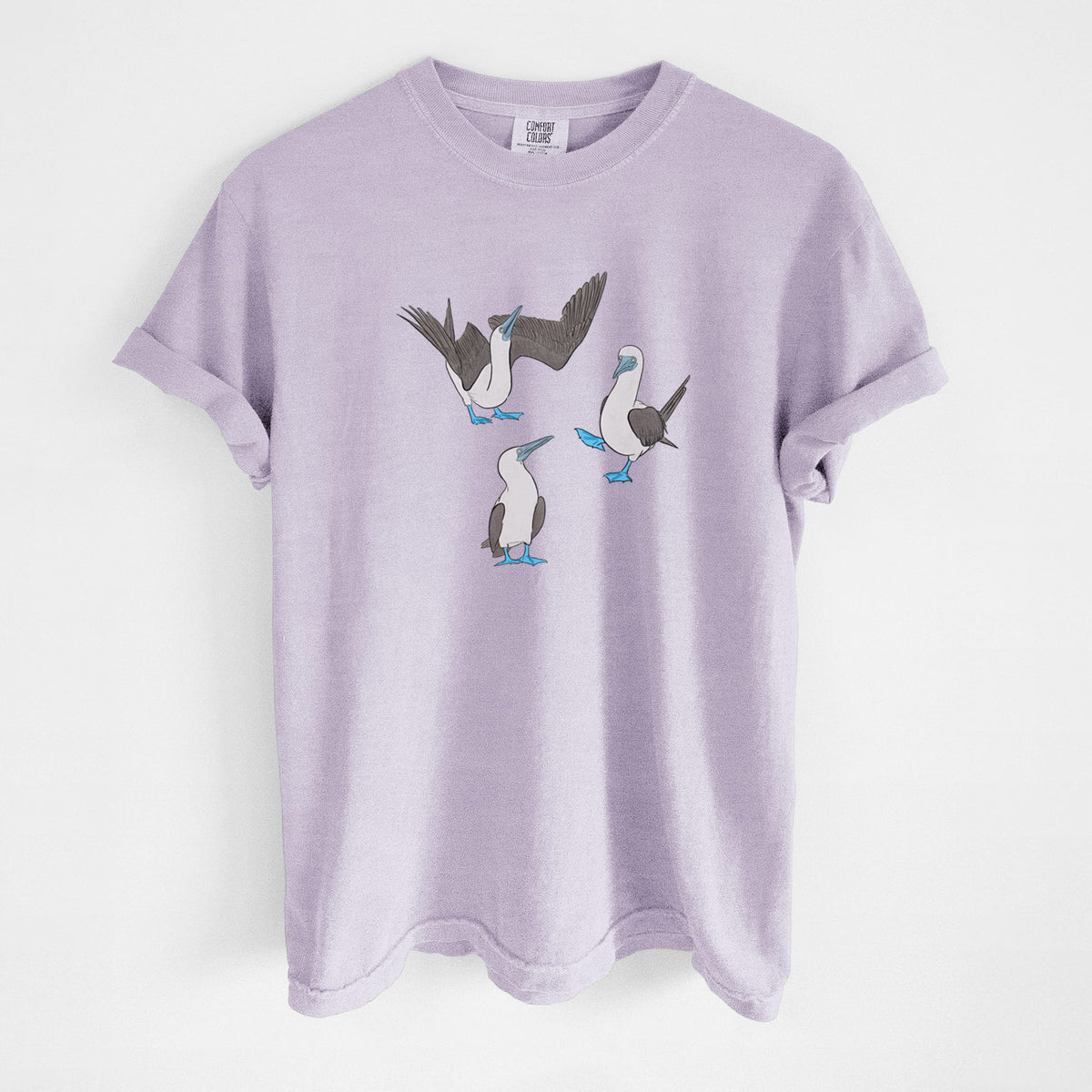 Blue-footed Booby Trio - Sula nebouxii - Unisex Comfort Colors Garment-Dyed Heavyweight T-shirt