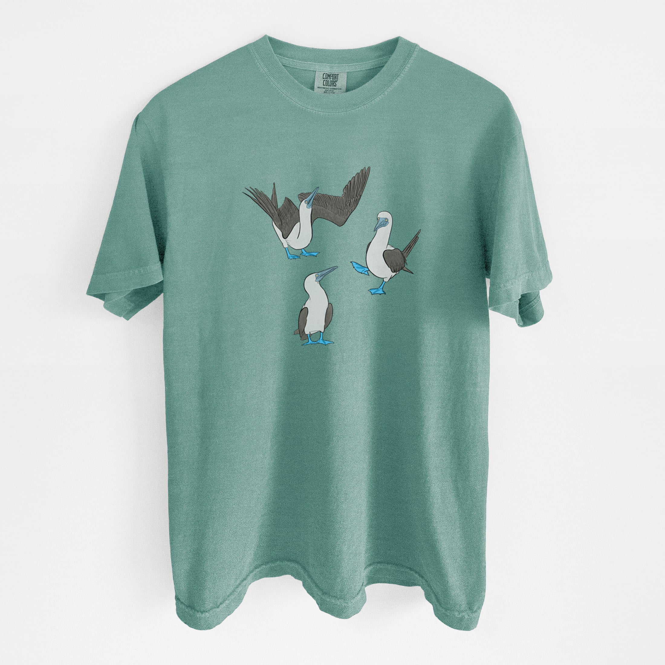 Blue-footed Booby Trio - Sula nebouxii - Unisex Comfort Colors Garment-Dyed Heavyweight T-shirt