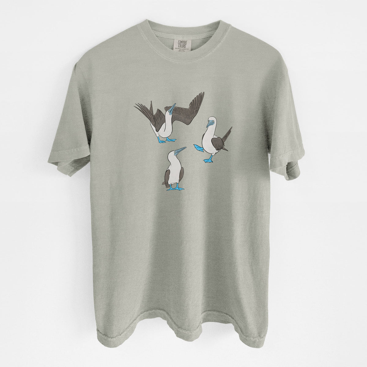Blue-footed Booby Trio - Sula nebouxii - Unisex Comfort Colors Garment-Dyed Heavyweight T-shirt