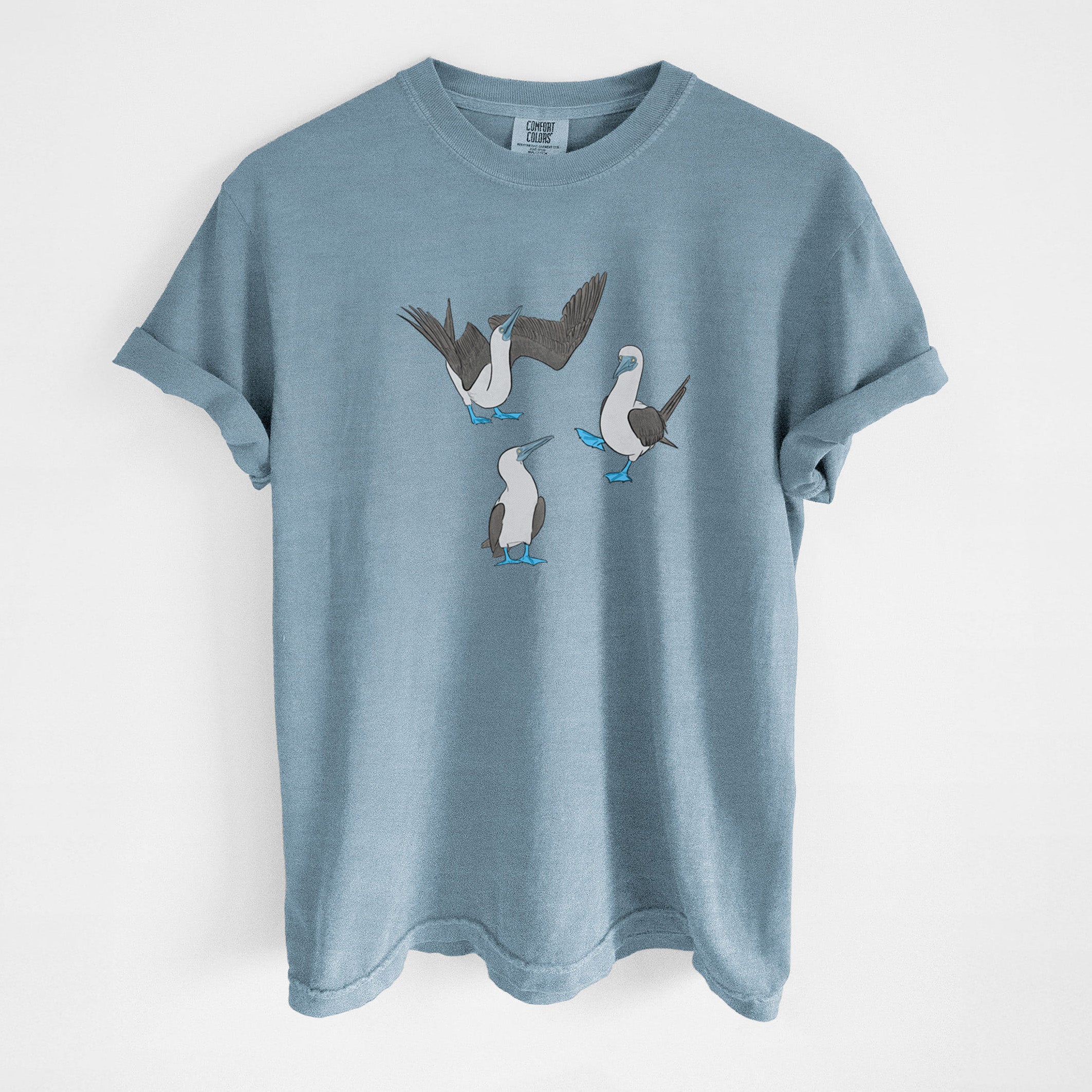 Blue-footed Booby Trio - Sula nebouxii - Unisex Comfort Colors Garment-Dyed Heavyweight T-shirt