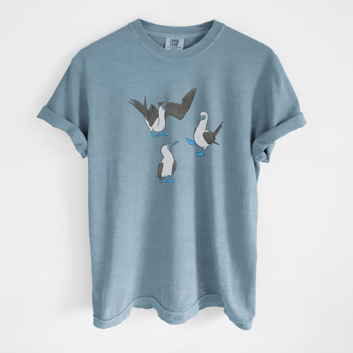 Blue-footed Booby Trio - Sula nebouxii - Unisex Comfort Colors Garment-Dyed Heavyweight T-shirt