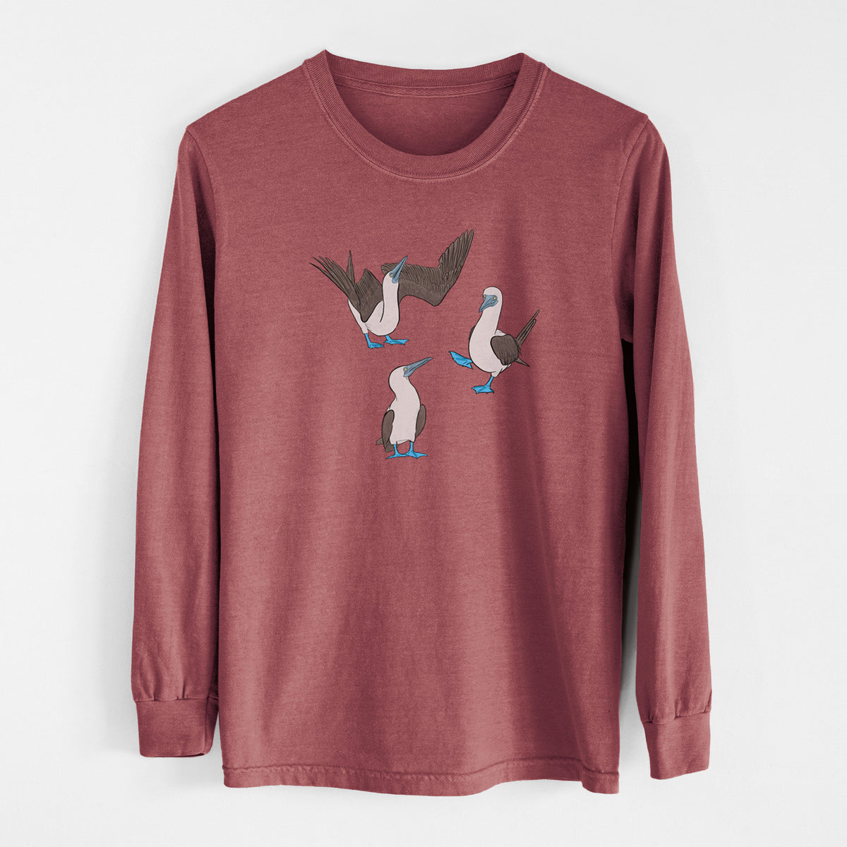 Blue-footed Booby Trio - Sula nebouxii - Unisex Comfort Colors 100% Cotton Long Sleeve