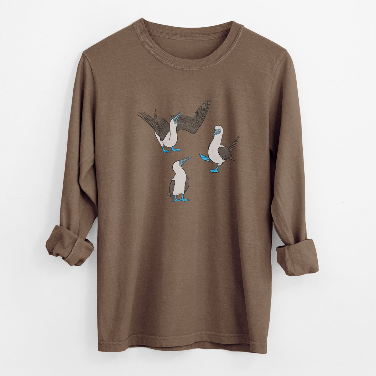 Blue-footed Booby Trio - Sula nebouxii - Unisex Comfort Colors 100% Cotton Long Sleeve