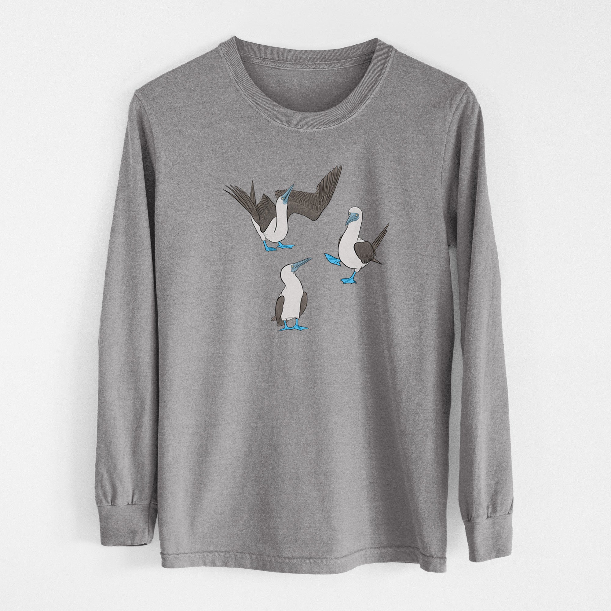 Blue-footed Booby Trio - Sula nebouxii - Unisex Comfort Colors 100% Cotton Long Sleeve