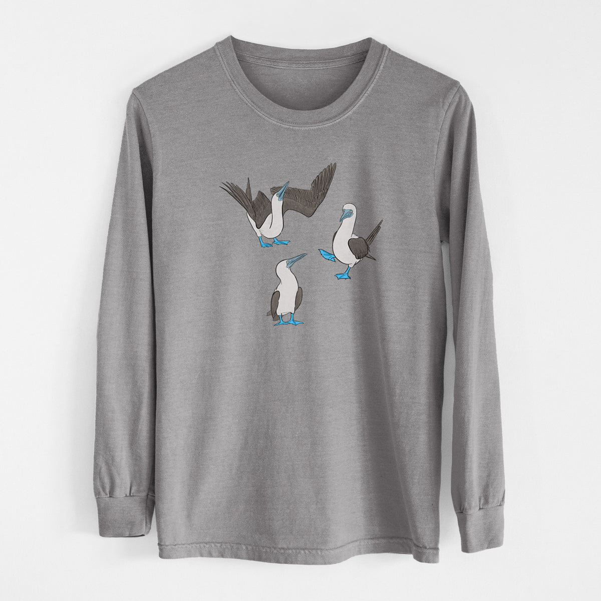 Blue-footed Booby Trio - Sula nebouxii - Unisex Comfort Colors 100% Cotton Long Sleeve