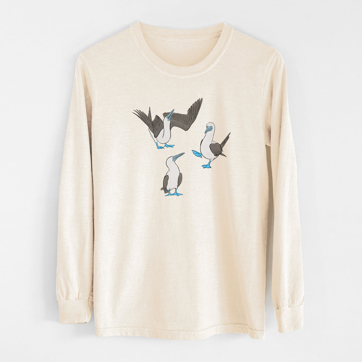 Blue-footed Booby Trio - Sula nebouxii - Unisex Comfort Colors 100% Cotton Long Sleeve