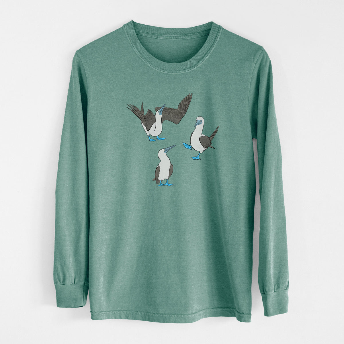 Blue-footed Booby Trio - Sula nebouxii - Unisex Comfort Colors 100% Cotton Long Sleeve