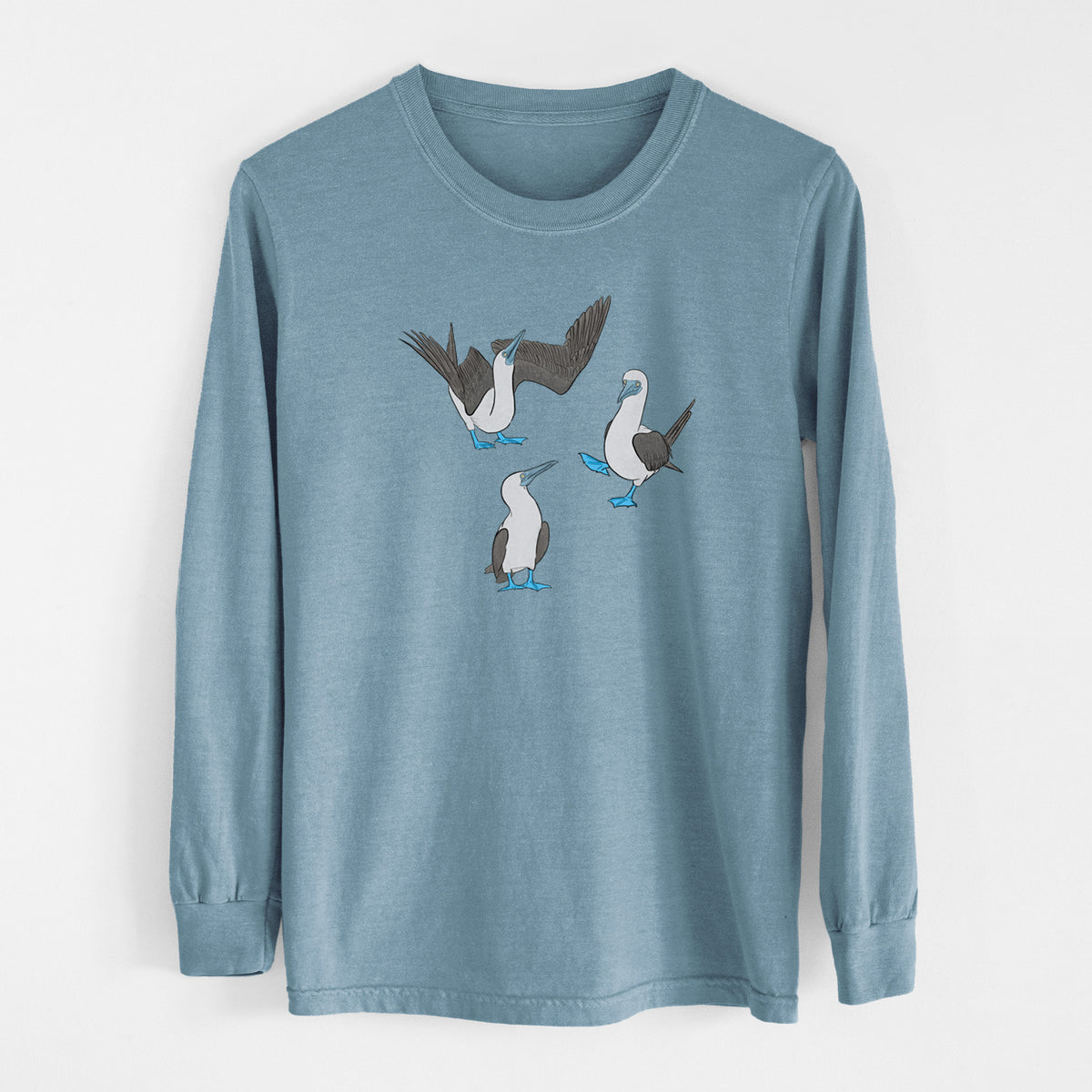 Blue-footed Booby Trio - Sula nebouxii - Unisex Comfort Colors 100% Cotton Long Sleeve