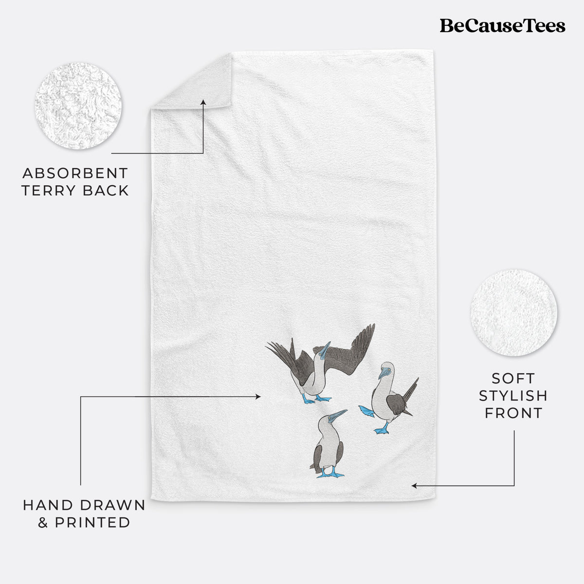 Blue-footed Booby Trio - Sula nebouxii - Premium Hand Towel