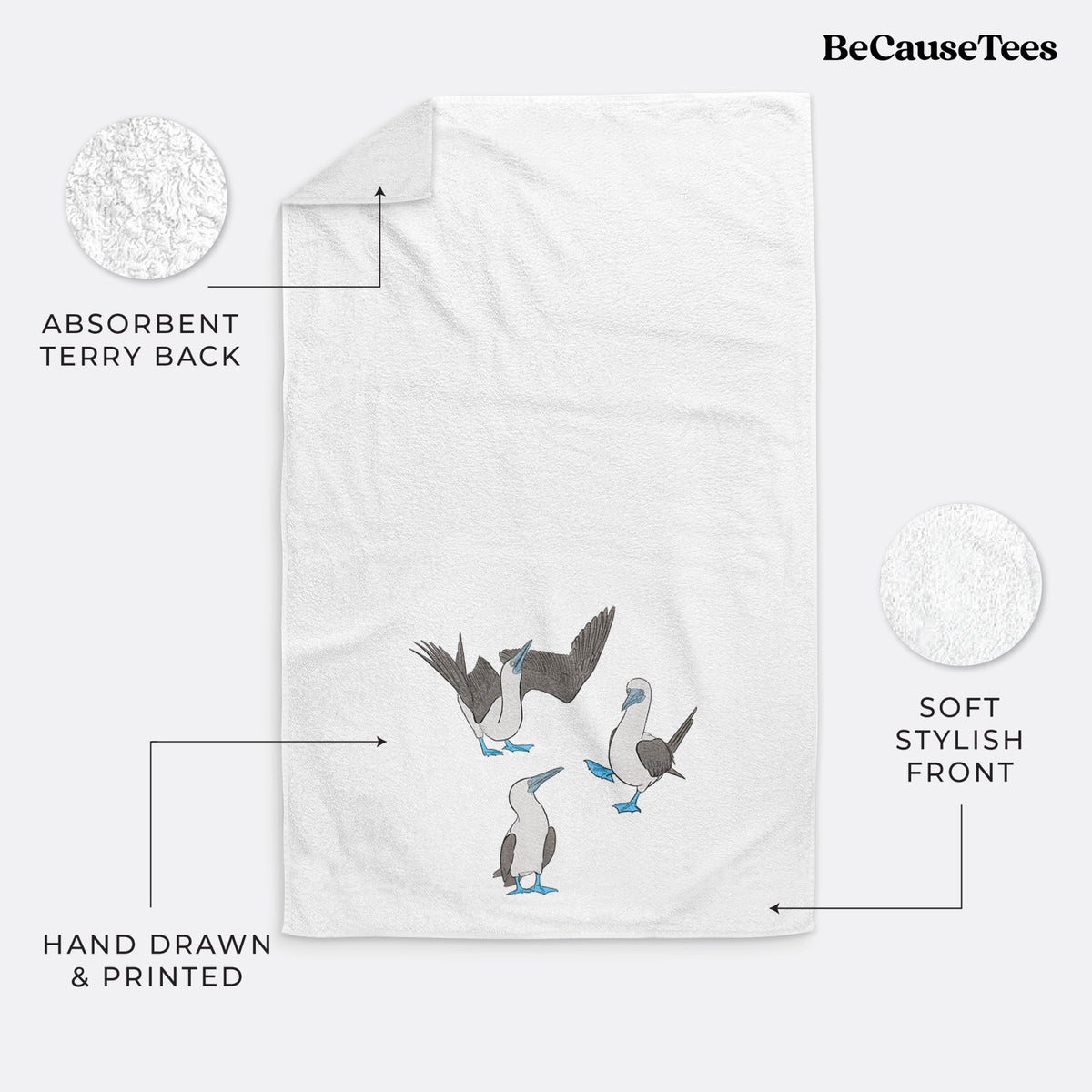 Blue-footed Booby Trio - Sula nebouxii - Premium Hand Towel
