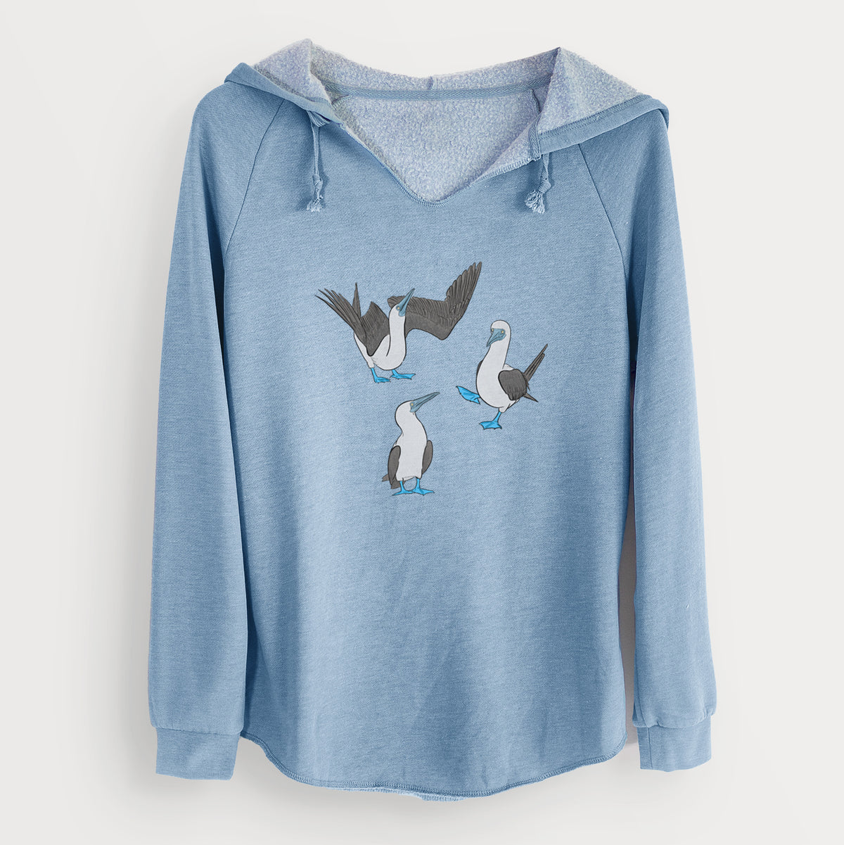Blue-footed Booby Trio - Sula nebouxii - Cali Wave Hooded Sweatshirt