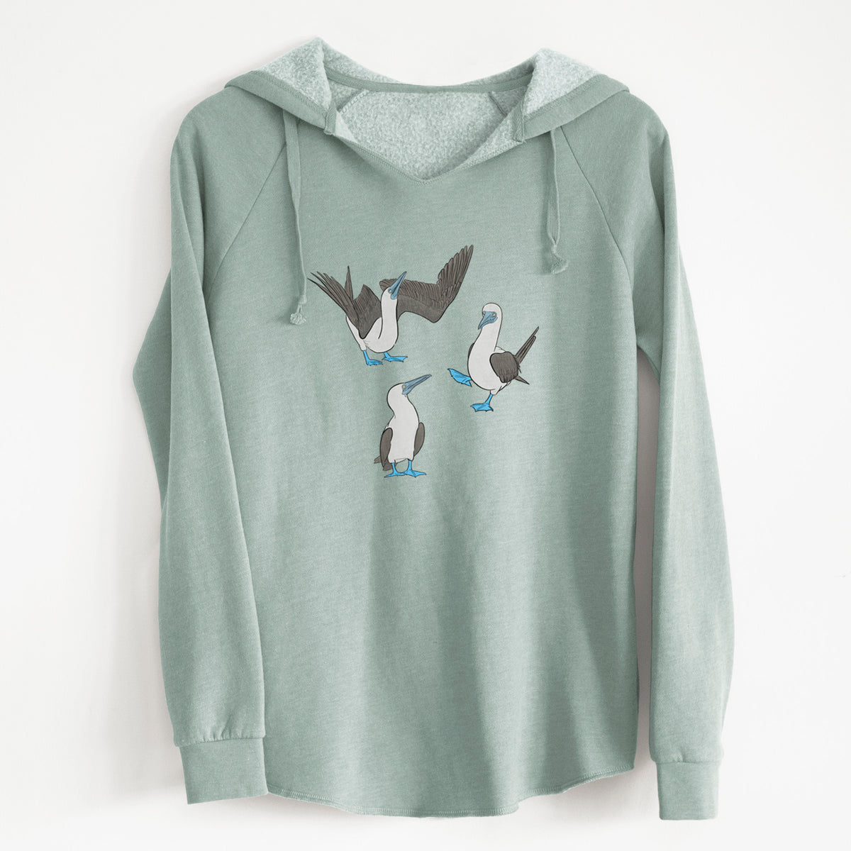 Blue-footed Booby Trio - Sula nebouxii - Cali Wave Hooded Sweatshirt