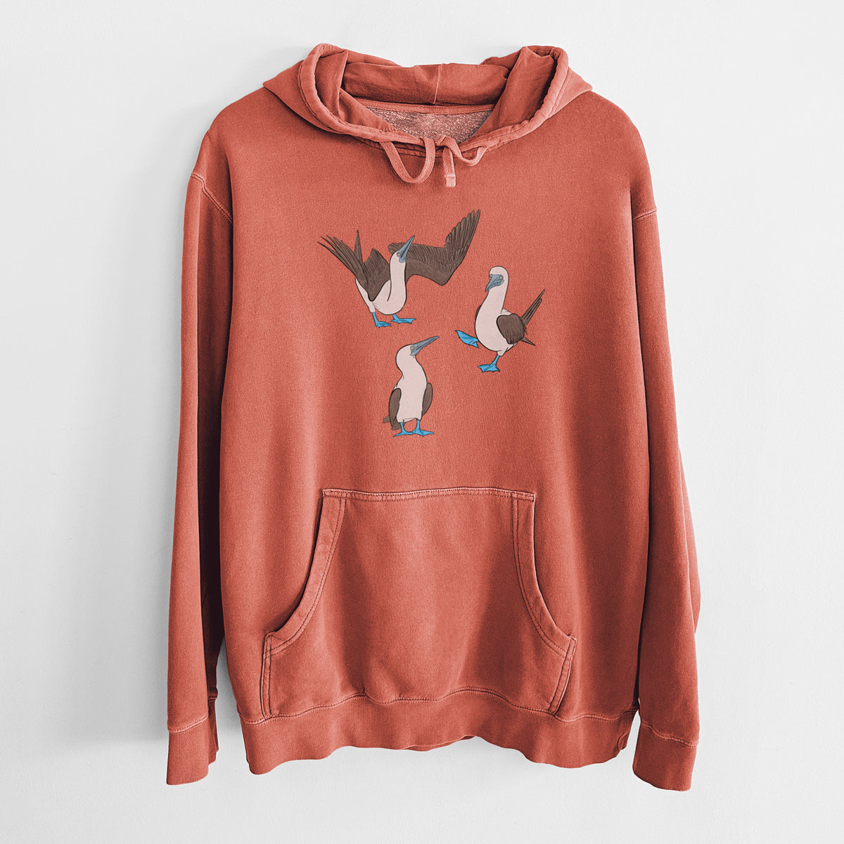 Blue-footed Booby Trio - Sula nebouxii - Unisex Pigment Dyed Hoodie