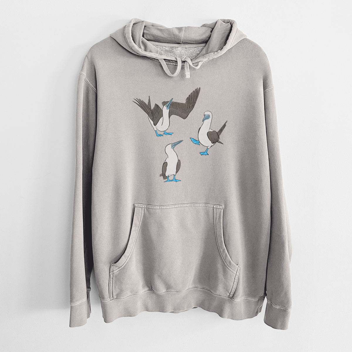 Blue-footed Booby Trio - Sula nebouxii - Unisex Pigment Dyed Hoodie