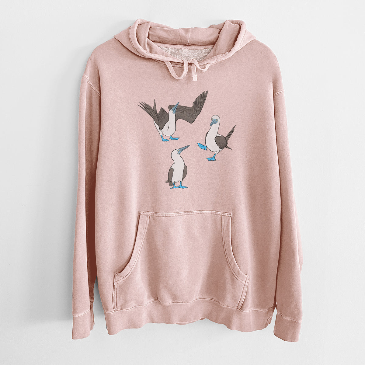 Blue-footed Booby Trio - Sula nebouxii - Unisex Pigment Dyed Hoodie
