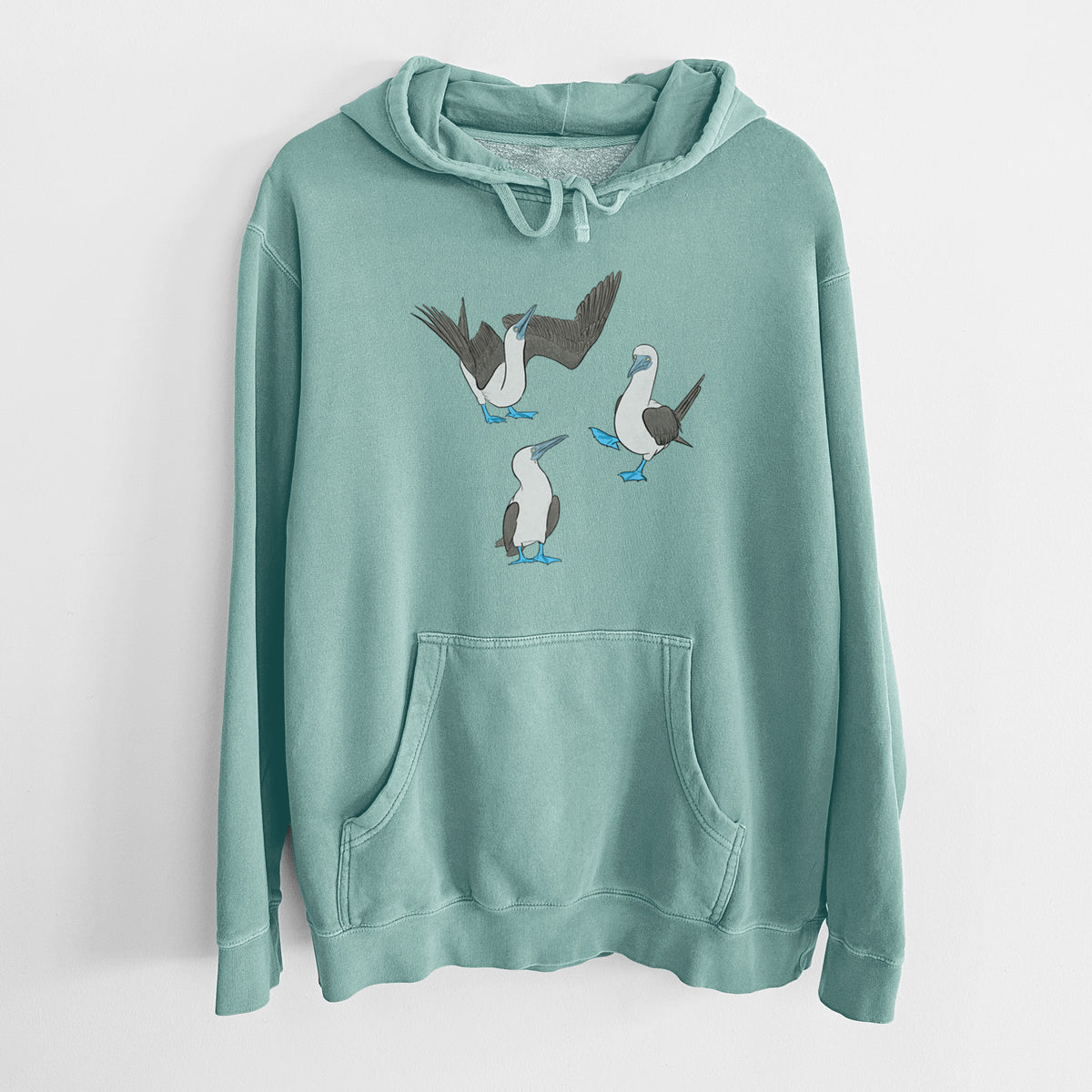 Blue-footed Booby Trio - Sula nebouxii - Unisex Pigment Dyed Hoodie