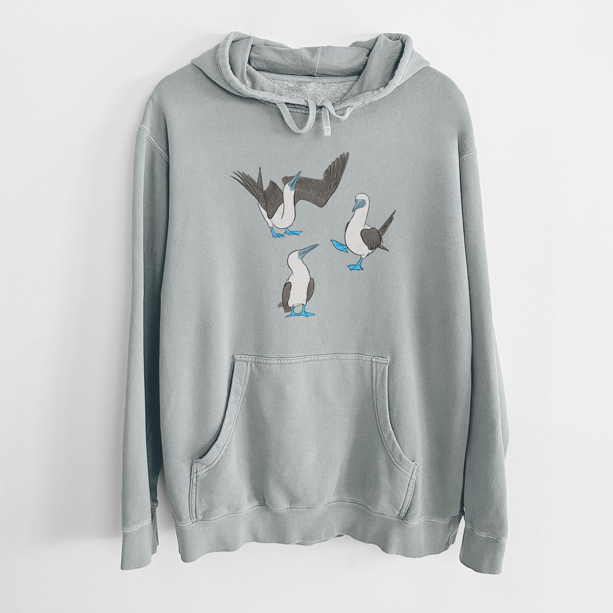 Blue-footed Booby Trio - Sula nebouxii - Unisex Pigment Dyed Hoodie