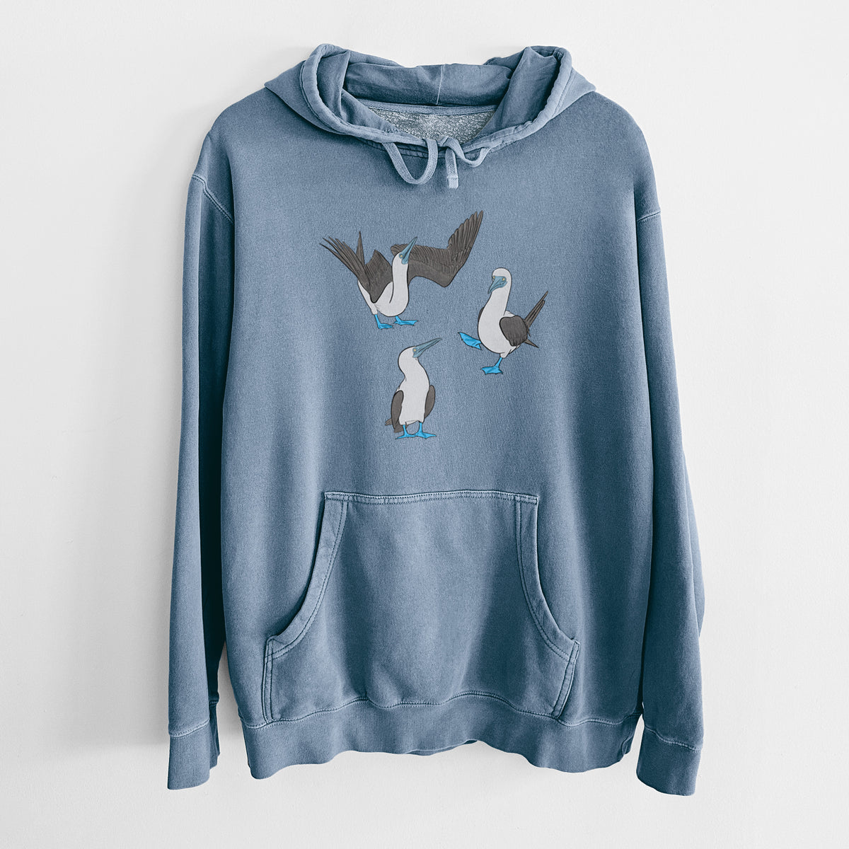 Blue-footed Booby Trio - Sula nebouxii - Unisex Pigment Dyed Hoodie