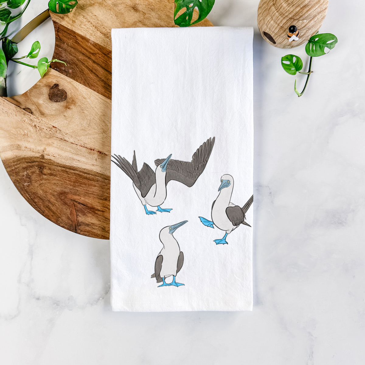 Blue-footed Booby Trio - Sula nebouxii - Tea Towel