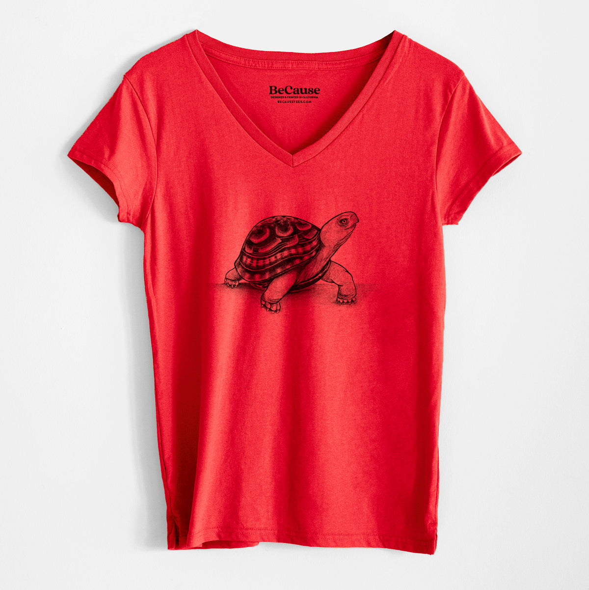 Common Box Turtle - Terrapene carolina - Women&#39;s 100% Recycled V-neck