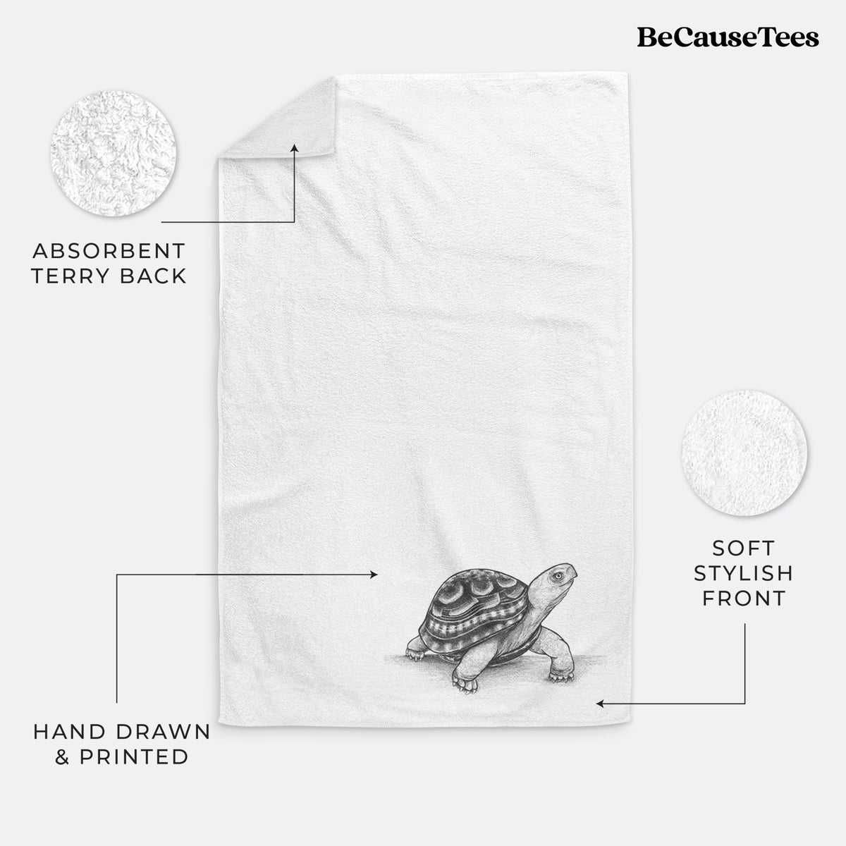 Common Box Turtle - Terrapene carolina Premium Decorative Hand Towel