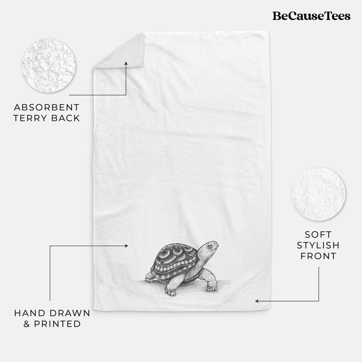 Common Box Turtle - Terrapene carolina Premium Decorative Hand Towel