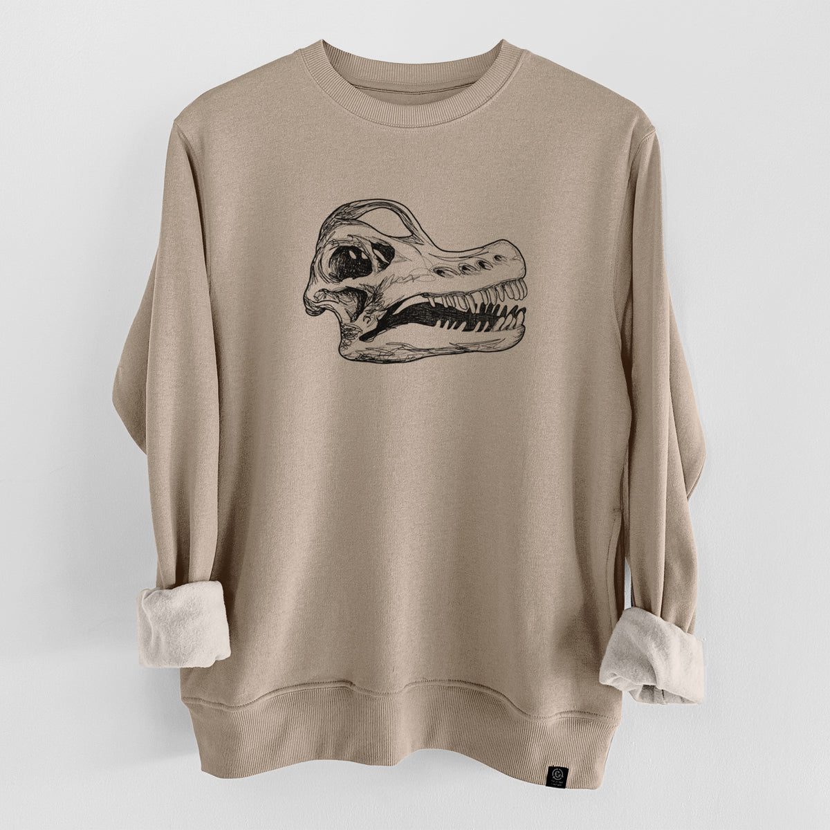 Brachiosaurus Skull  - Unisex Reclaimed Crewneck Sweatshirt