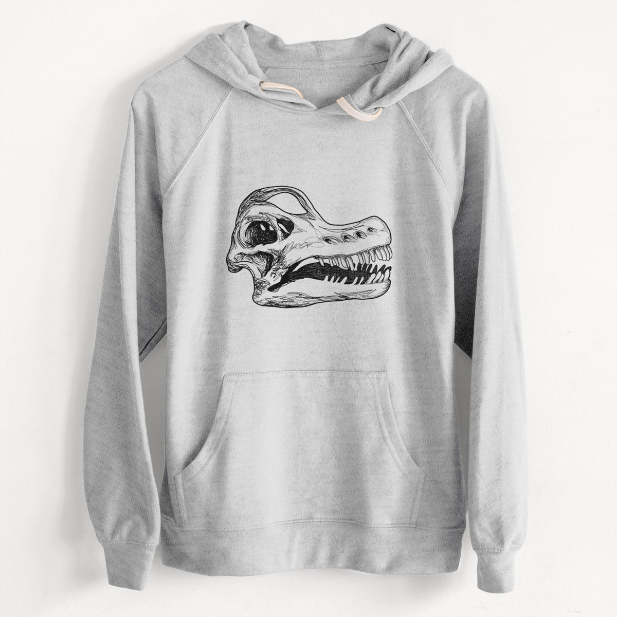 CLEARANCE - Brachiosaurus Skull  - Unisex Slim Fit Loopback Terry Hoodie