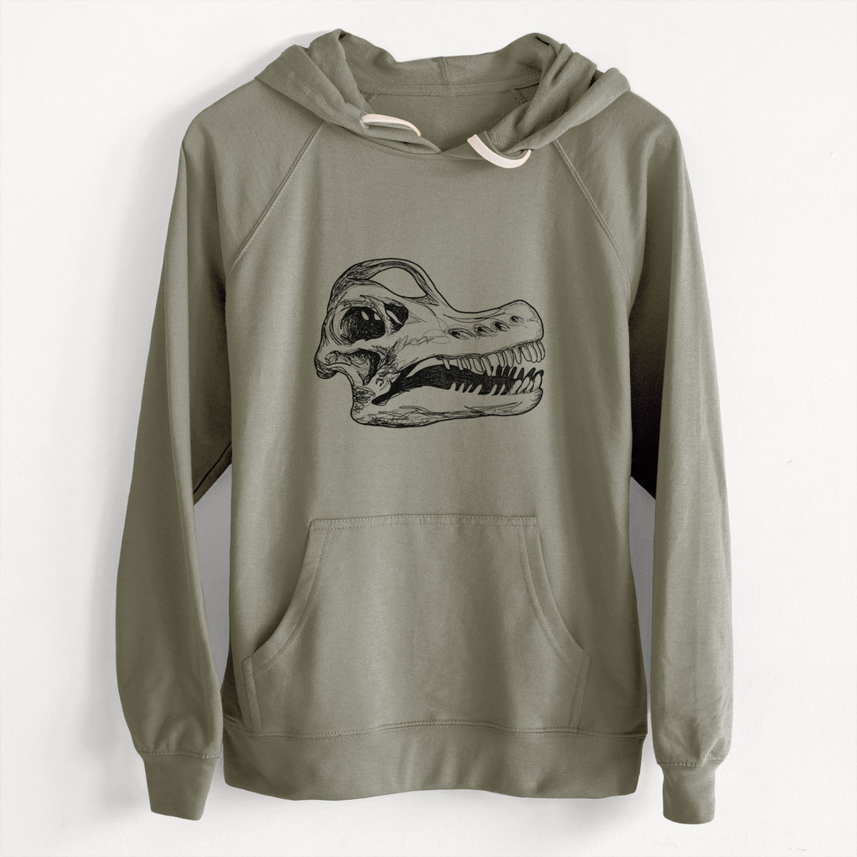 CLEARANCE - Brachiosaurus Skull  - Unisex Slim Fit Loopback Terry Hoodie