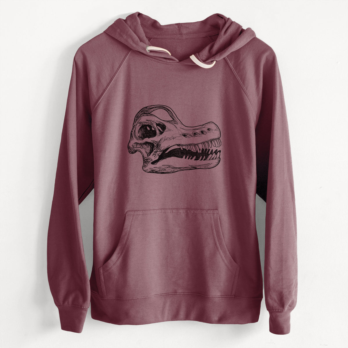 CLEARANCE - Brachiosaurus Skull  - Unisex Slim Fit Loopback Terry Hoodie