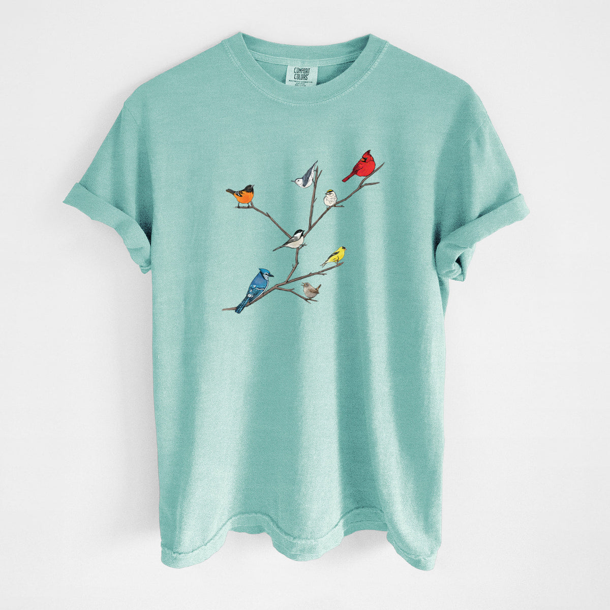 Backyard Birds Gathering - Unisex Comfort Colors Garment-Dyed Heavyweight T-shirt