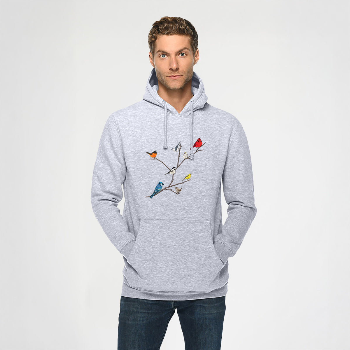 Backyard Birds Gathering - Heavyweight Fleece Hoodie