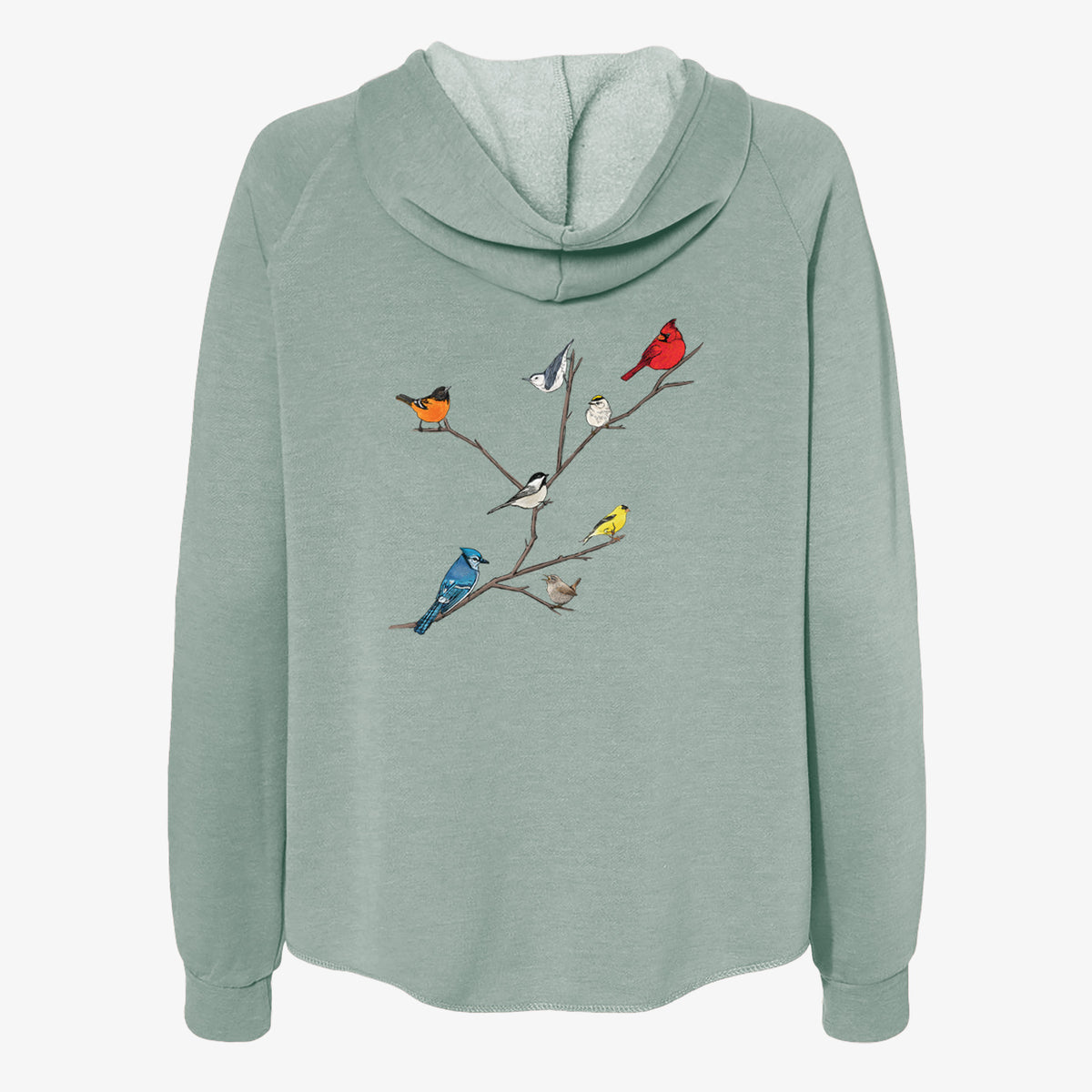 Backyard Birds Gathering - Women&#39;s Cali Wave Zip-Up Sweatshirt