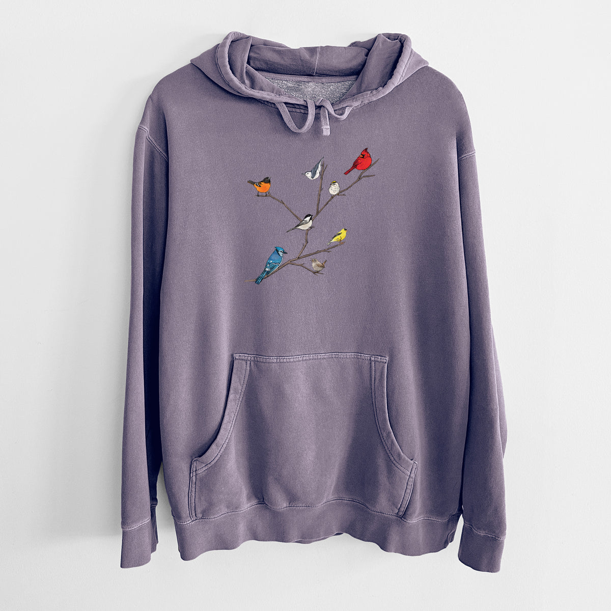 Backyard Birds Gathering - Unisex Pigment Dyed Hoodie