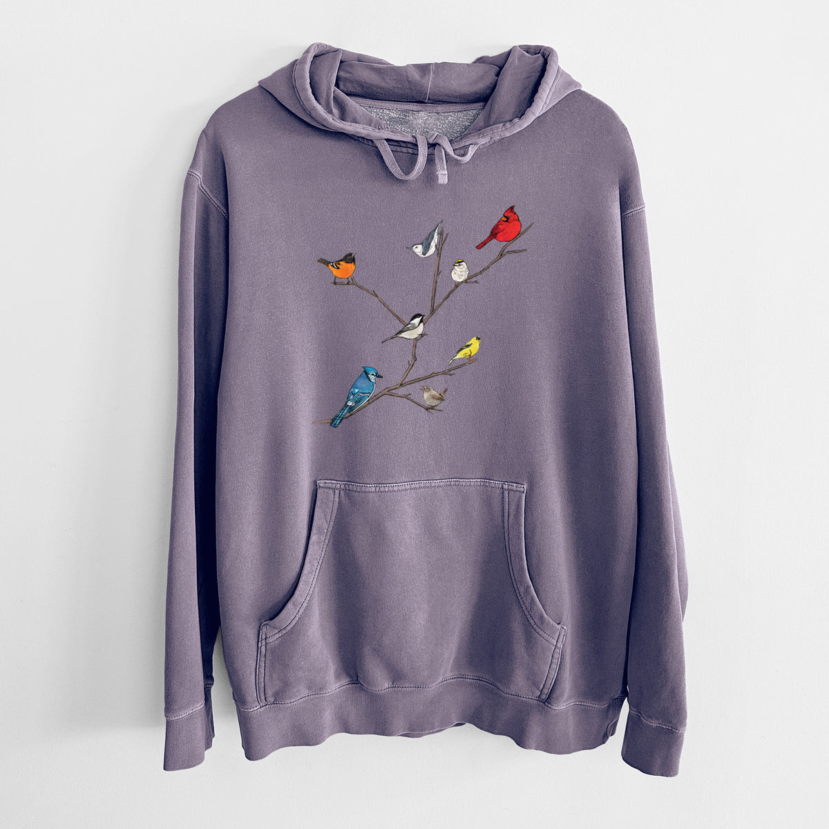 Backyard Birds Gathering - Unisex Pigment Dyed Hoodie