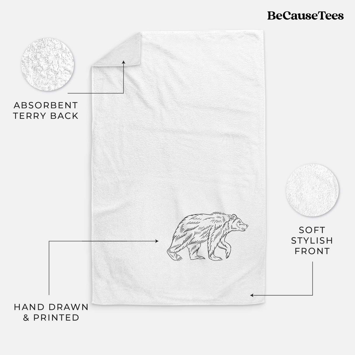 Brown Bear Premium Decorative Hand Towel