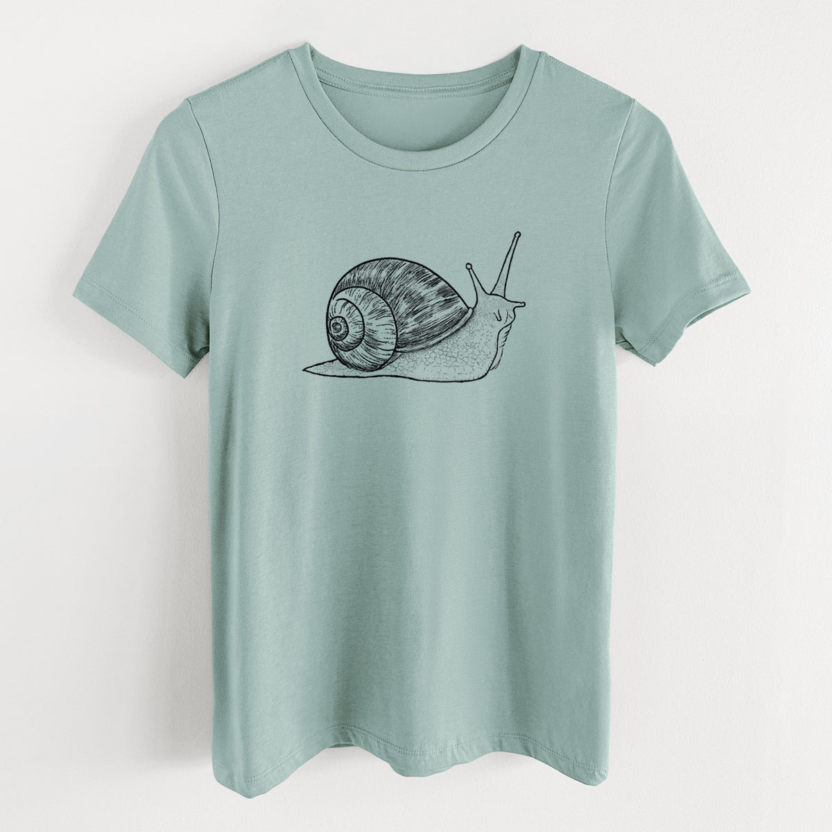 Brown Garden Snail - Cornu aspersum - Women's Lightweight Relaxed Fit 100% Cotton Crewneck