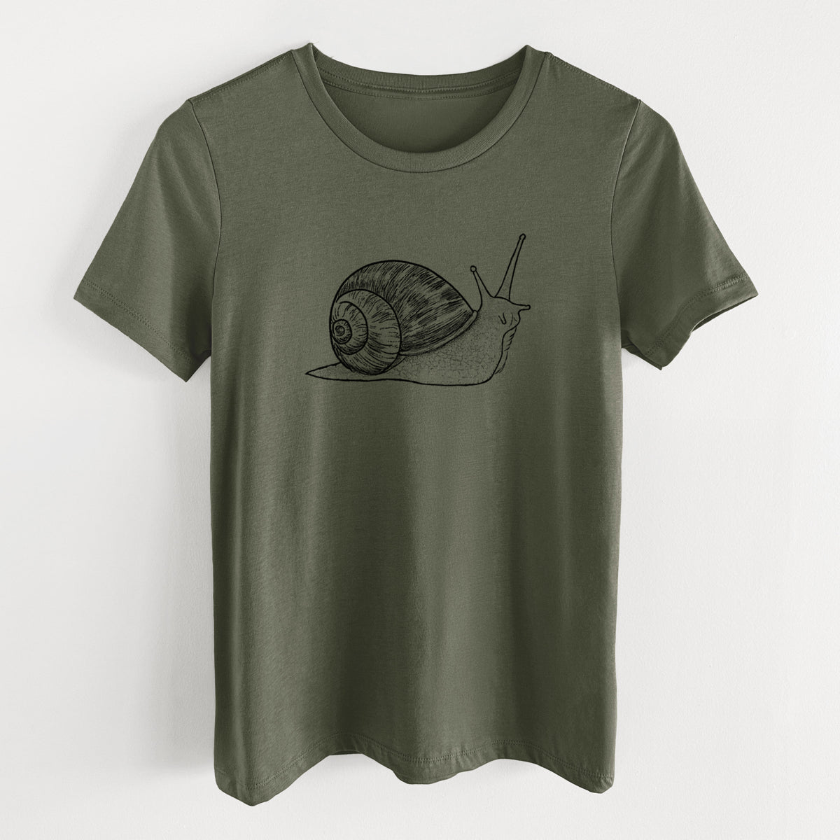 Brown Garden Snail - Cornu aspersum - Women's Lightweight Relaxed Fit 100% Cotton Crewneck
